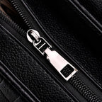 Elegant Croc Pattern Crossbody Bag with Braided Top Handle - Gun