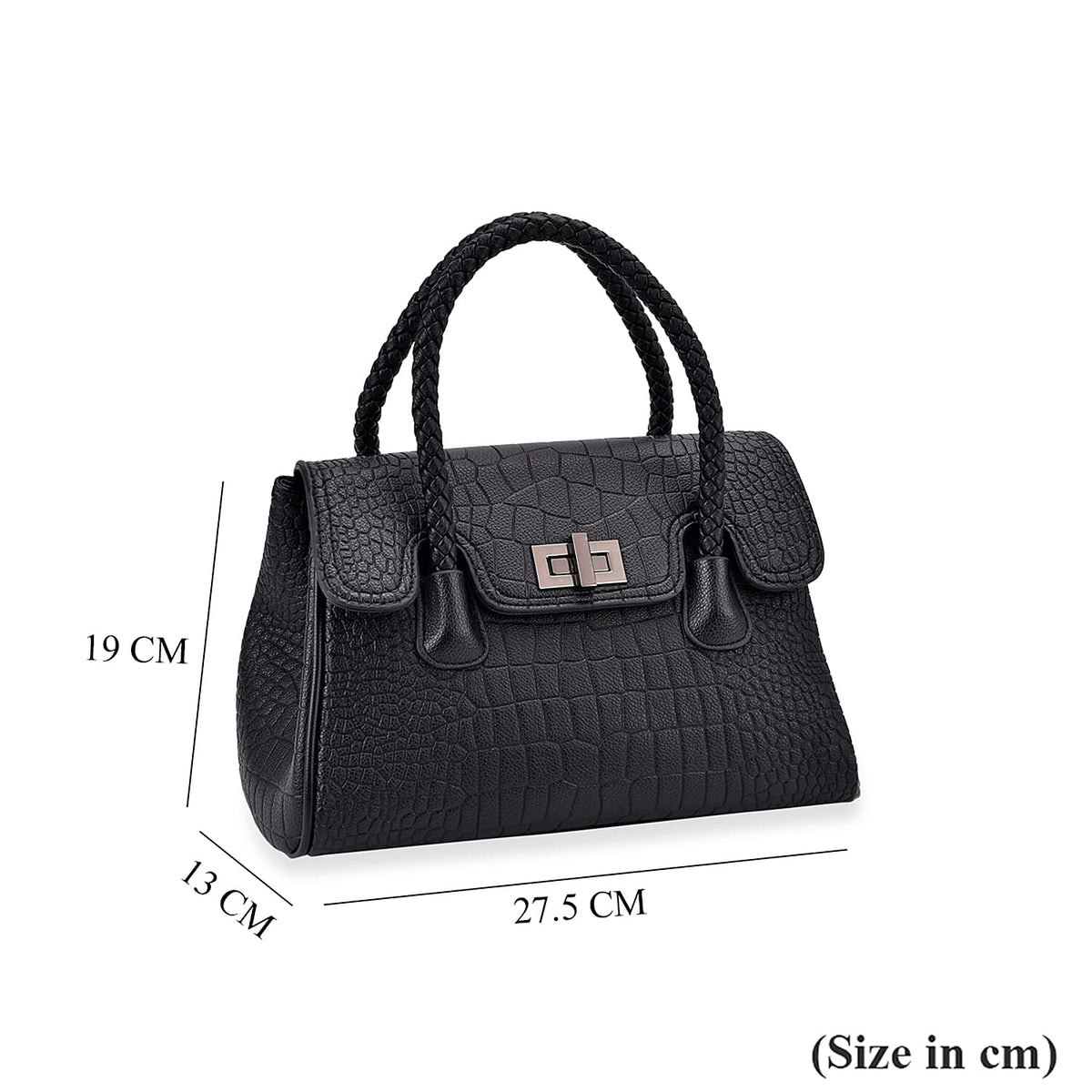 Elegant Croc Pattern Crossbody Bag with Braided Top Handle 8043228 6