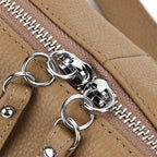 100% Genuine Leather  Full Grain Crossbody Bag with Adjustable Strap - Khaki