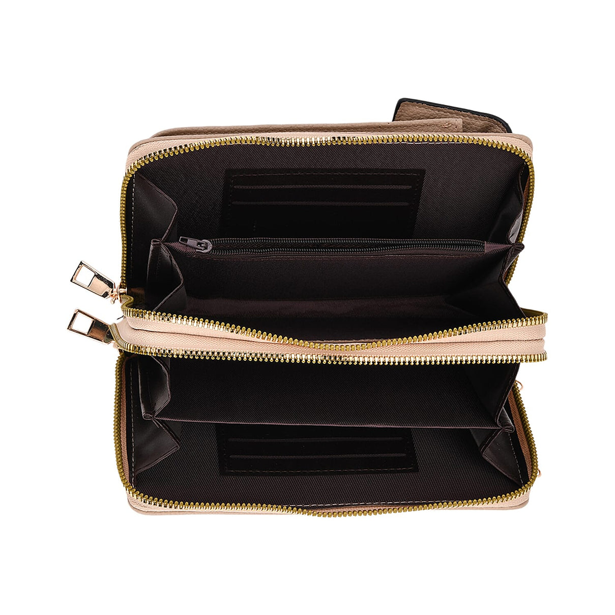Set of 2 Quilted Cellphone Bags - Beige - Burgundy 8079543 5