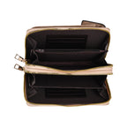 Set of 2 Quilted Cellphone Bags - Beige - Burgundy