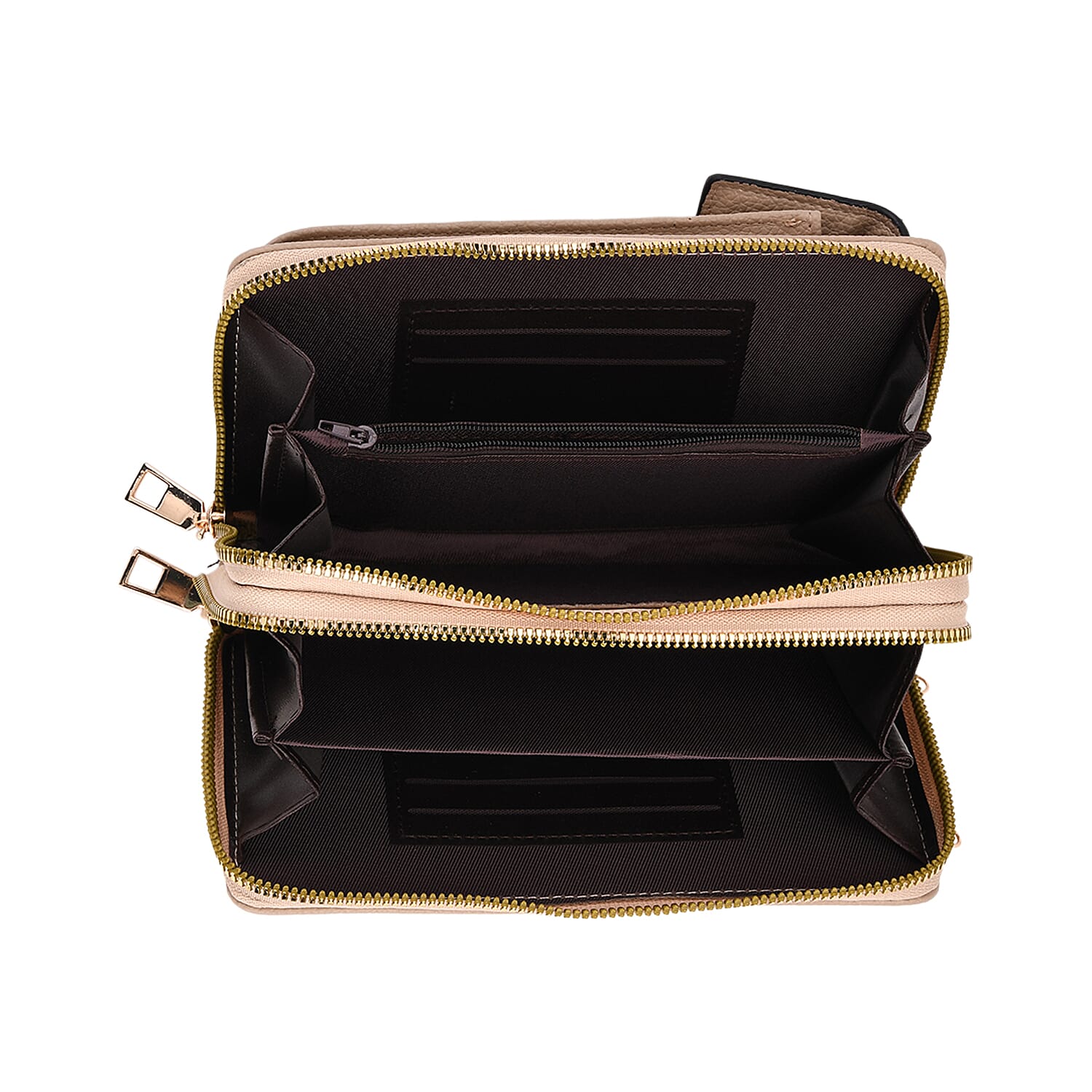 Set of 2 Quilted Cellphone Bags - Beige - Burgundy 8079543 5