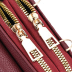 Set of 2 Quilted Cellphone Bags - Beige - Burgundy