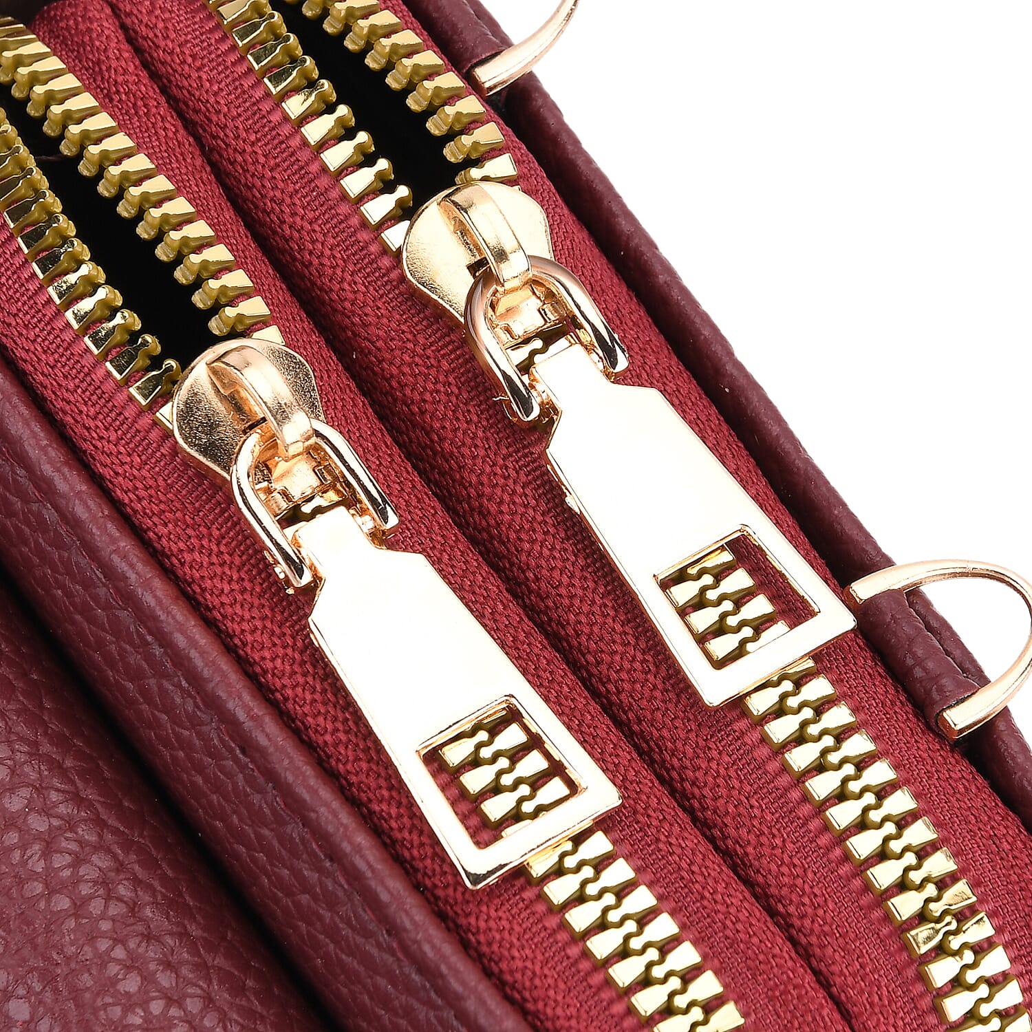 Set of 2 Quilted Cellphone Bags - Beige - Burgundy 8079543 9