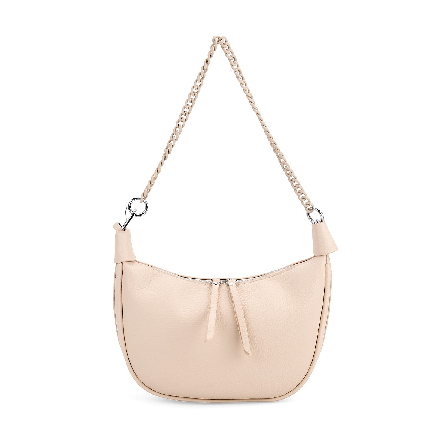 Casual Crescent Shoulder Bag - Cream V32489429 5