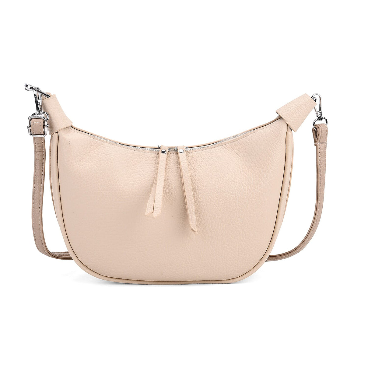 Casual Crescent Shoulder Bag - Cream V32489429 6