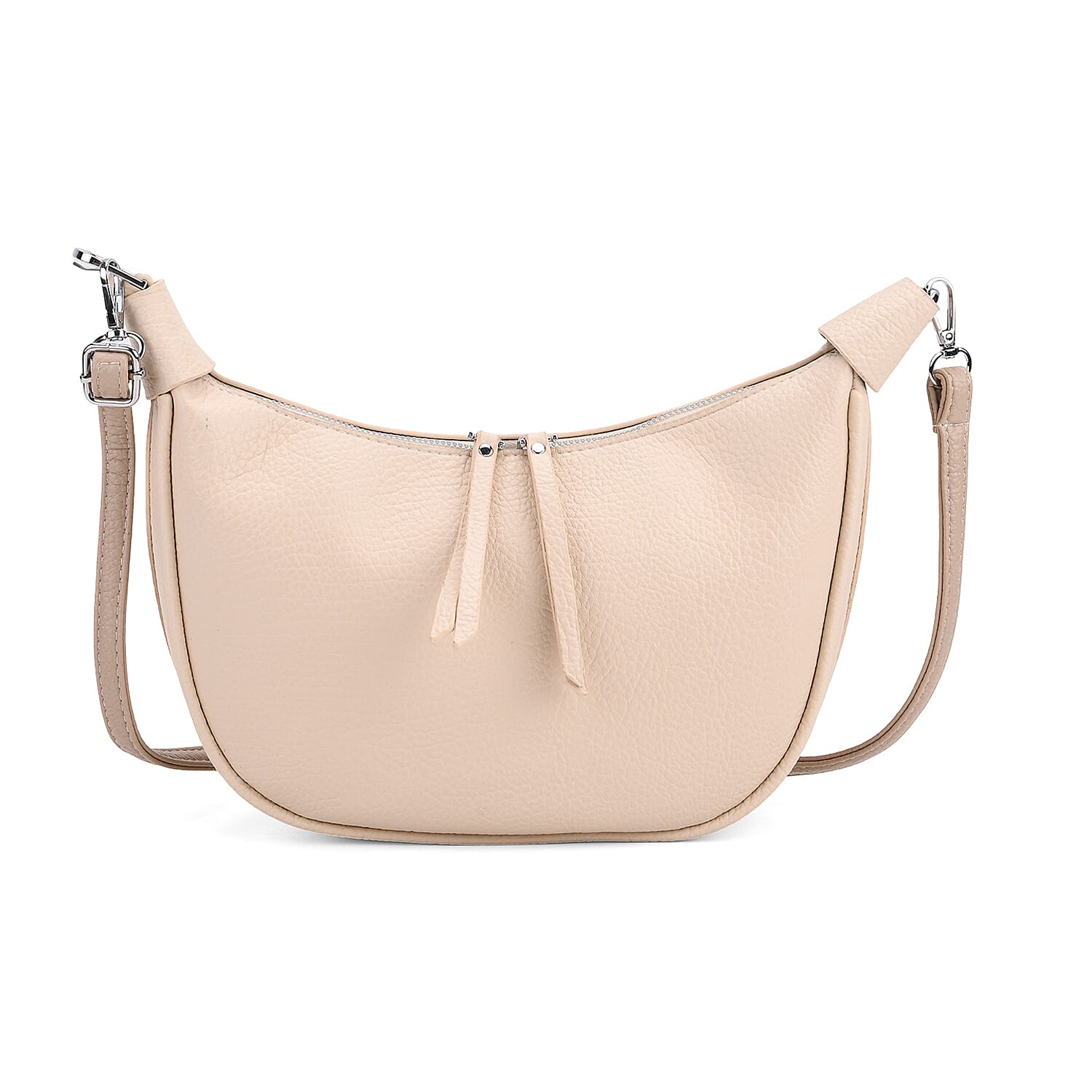 Casual Crescent Shoulder Bag - Cream V32489429 6
