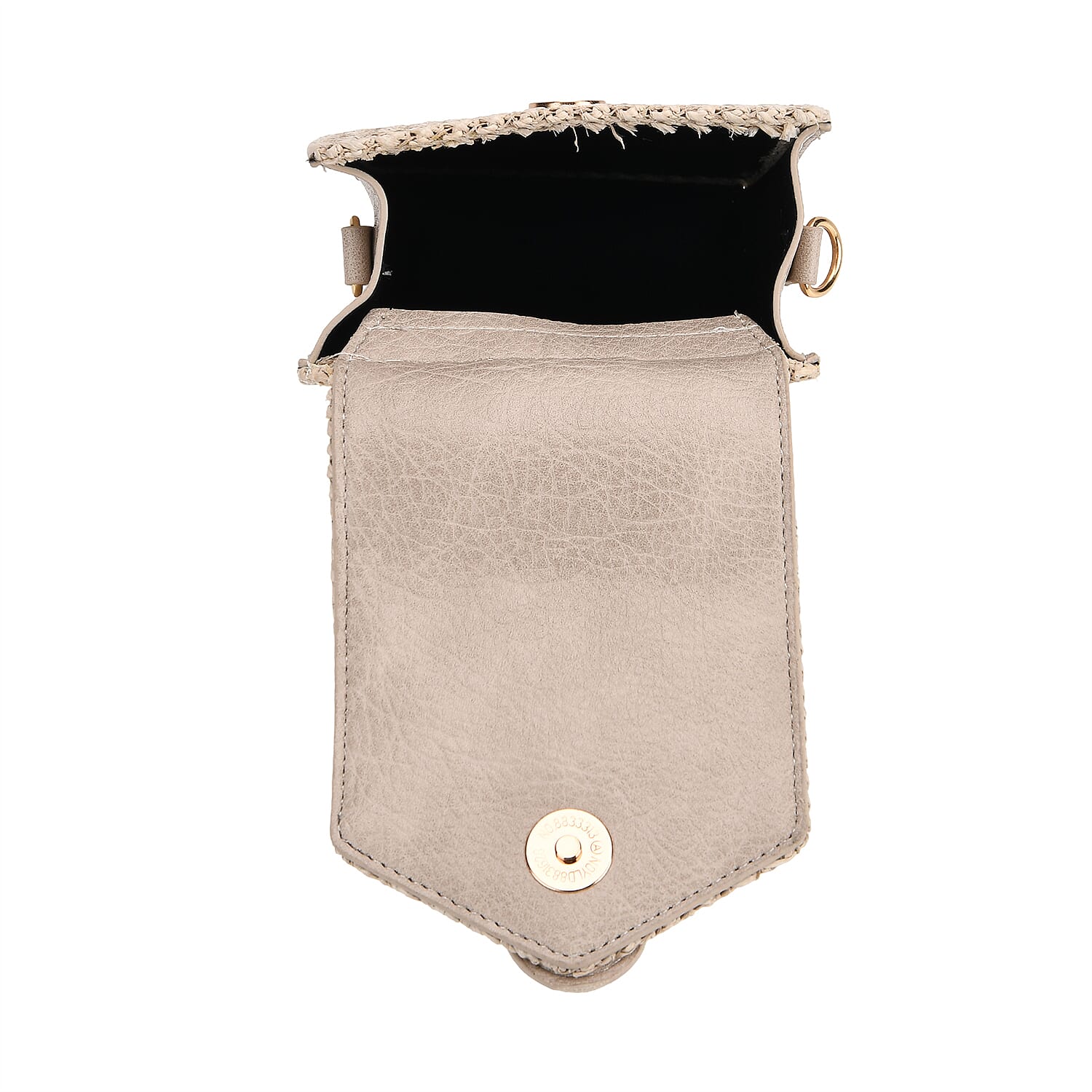 Boho Braided Texture Crossbody Bag with Buckle Flap - Khaki 8050586 5