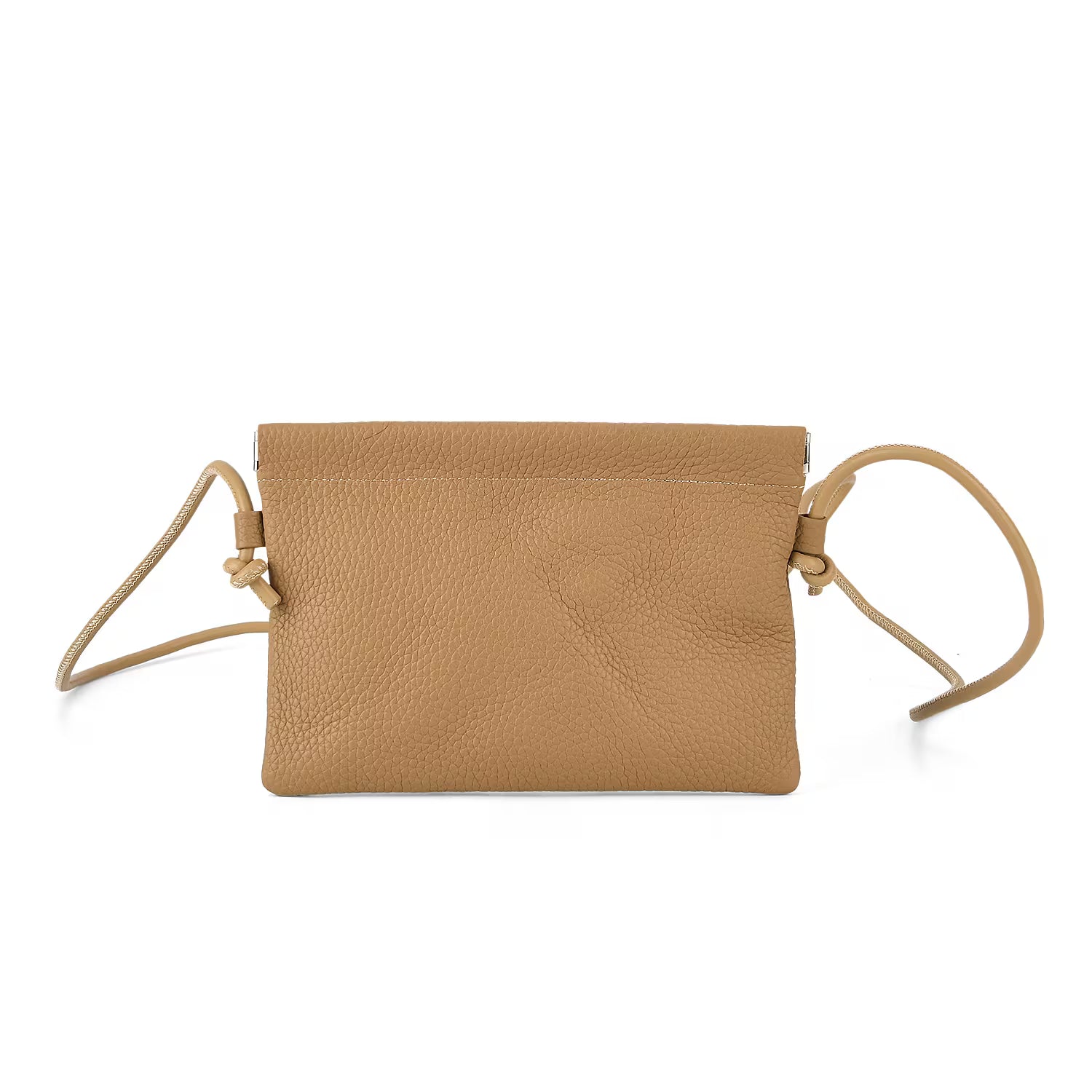 Genuine Leather Slim Crossbody Bag - Camel V32372694 0