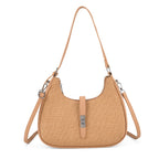 Elegant Hobo Shoulder Bag with Adjustable Strap - Tan