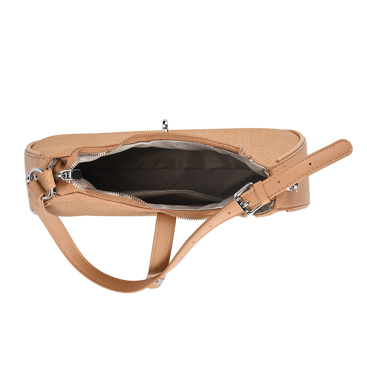 Elegant Hobo Shoulder Bag with Adjustable Strap - Tan V32490144 6