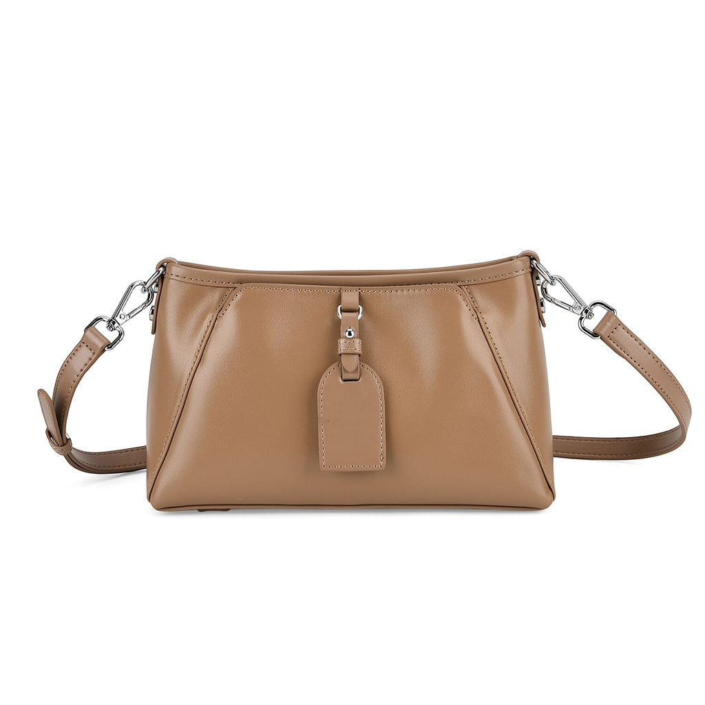 Limited Edition Designer Inspired - Premium Leather Shoulder Bag with Dual Interchangeable Straps - Khaki