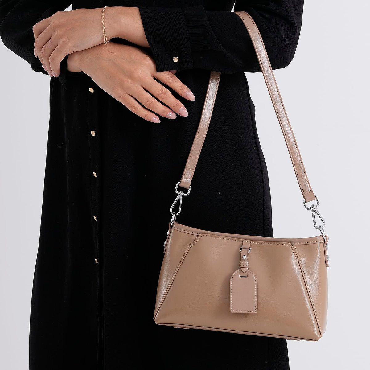 Limited Edition Designer Inspired - Premium Leather Shoulder Bag with Dual Interchangeable Straps - Khaki V32642886 4