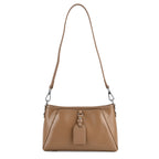 Limited Edition Designer Inspired - Premium Leather Shoulder Bag with Dual Interchangeable Straps - Khaki