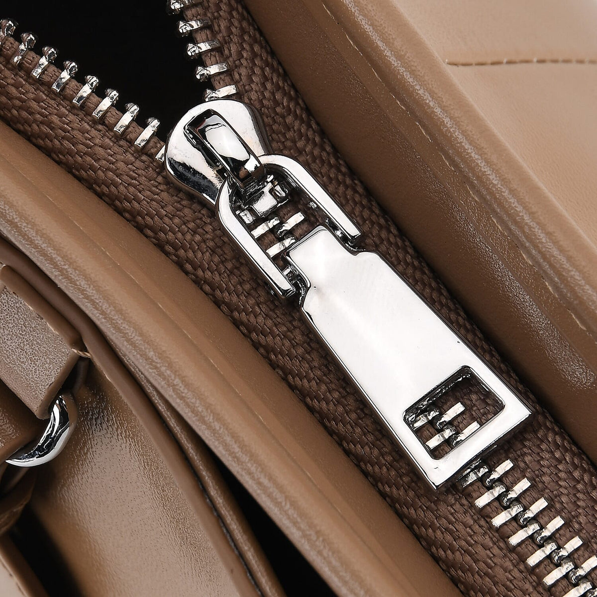 Limited Edition Designer Inspired - Premium Leather Shoulder Bag with Dual Interchangeable Straps - Khaki V32642886 8