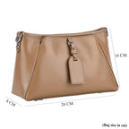 Limited Edition Designer Inspired - Premium Leather Shoulder Bag with Dual Interchangeable Straps - Khaki