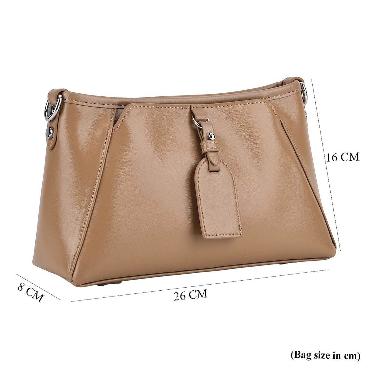 Limited Edition Designer Inspired - Premium Leather Shoulder Bag with Dual Interchangeable Straps - Khaki V32642886 9