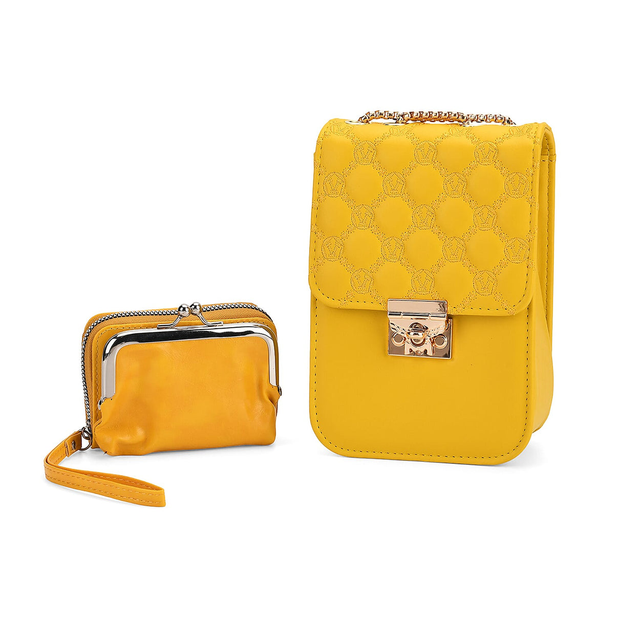 Elegant Monogram Quilted Phone Bag with Matching Clutch Card Holder 8085837 0