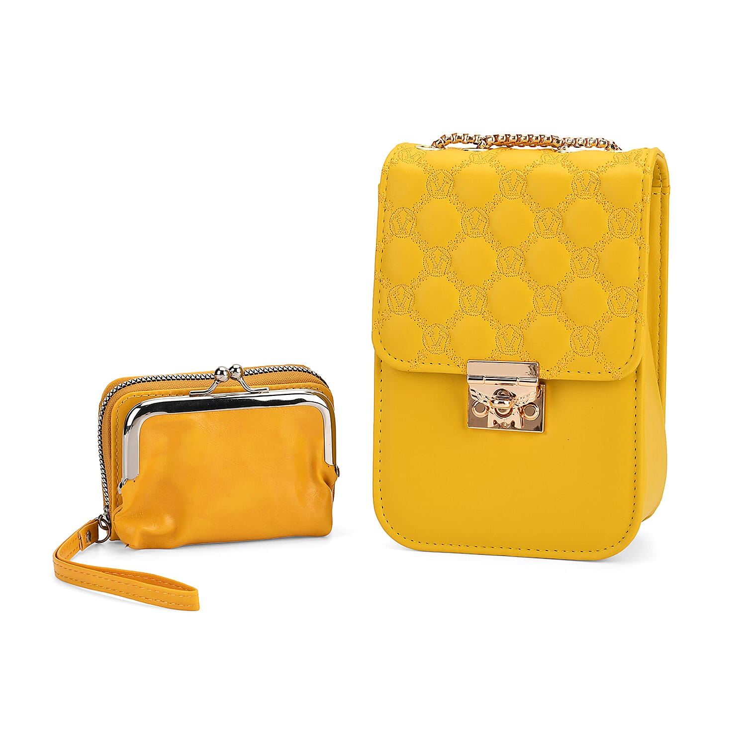 Elegant Monogram Quilted Phone Bag with Matching Clutch Card Holder 8085837 0