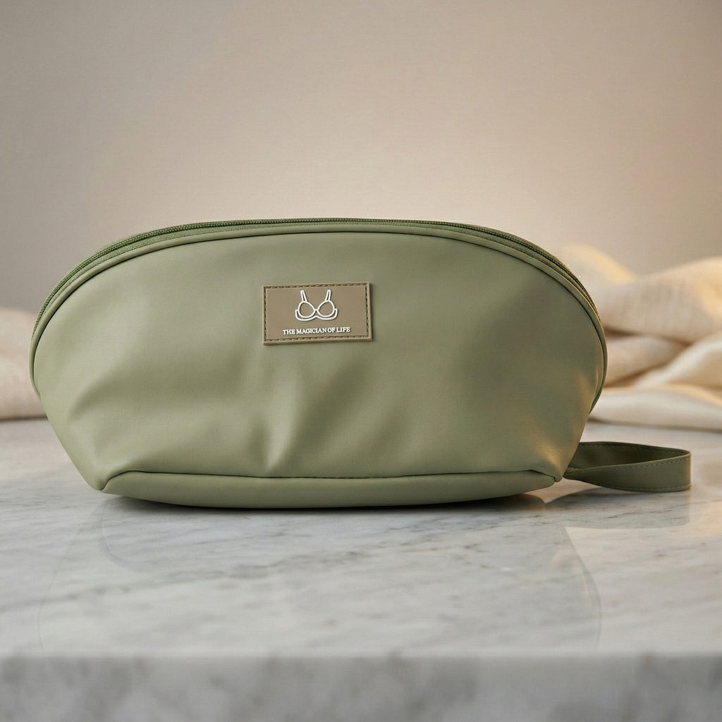 Lingerie Organiser & Vanity Storage Bag - Light Green
