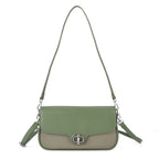 Designer Inspired - Convertible Dual-Strap Convertible Baguette Crossbody & Shoulder Bag - Basil Green