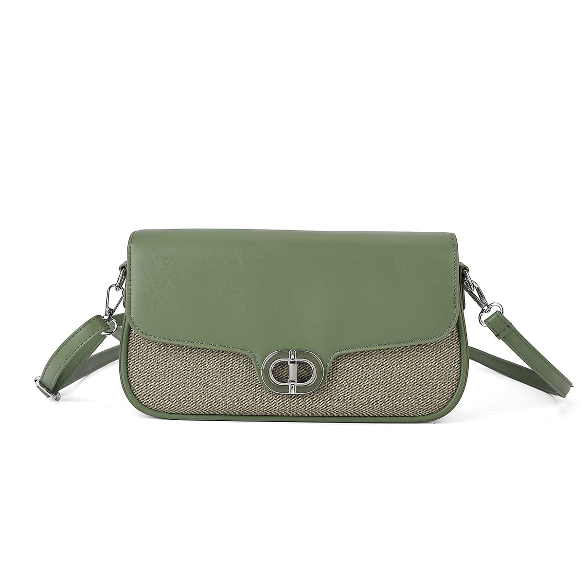 Designer Inspired - Convertible Dual-Strap Convertible Baguette Crossbody &amp; Shoulder Bag - Basil Green V32537241 6