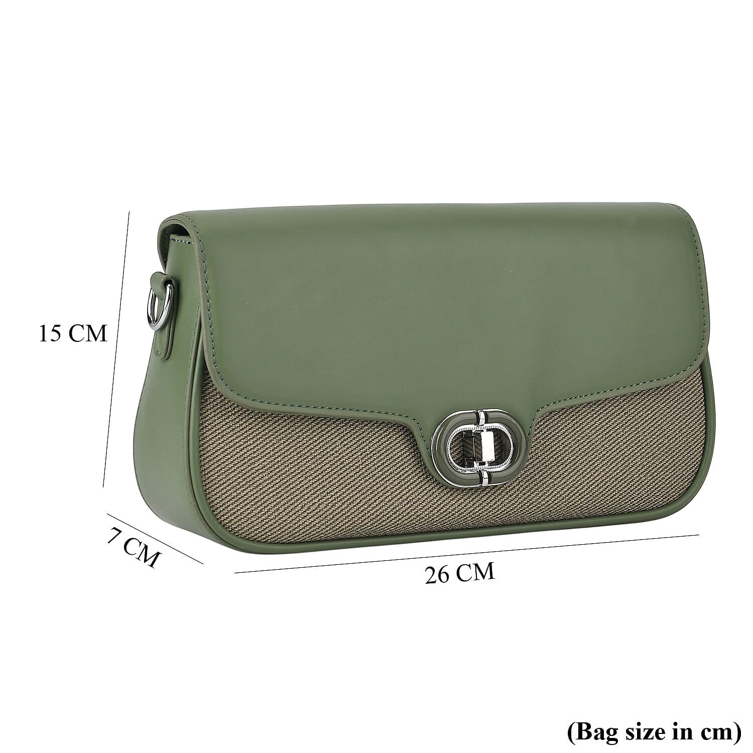 Designer Inspired - Convertible Dual-Strap Convertible Baguette Crossbody &amp; Shoulder Bag - Basil Green V32537241 9
