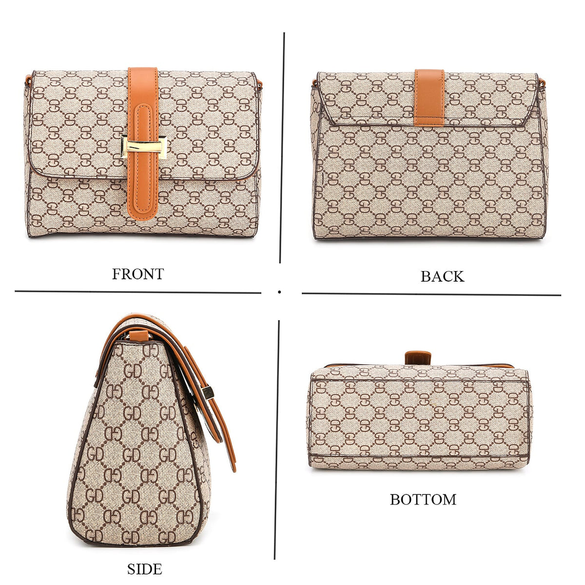 Monogram Pattern Crossbody Bag - Light Khaki 8202720 5