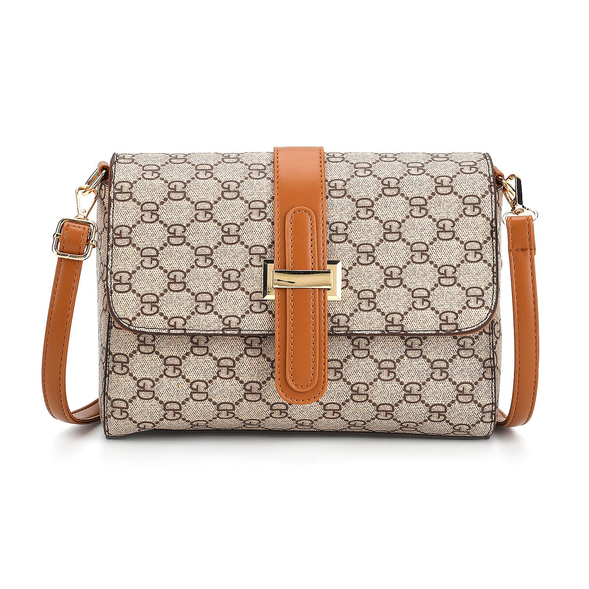 Monogram Pattern Crossbody Bag - Light Khaki 8202720 6