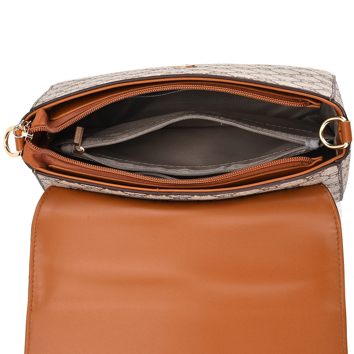 Monogram Pattern Crossbody Bag - Light Khaki 8202720 7