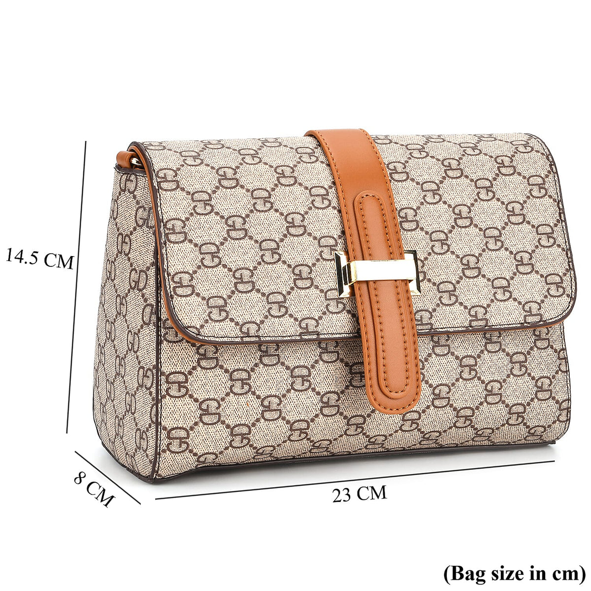 Monogram Pattern Crossbody Bag - Light Khaki 8202720 9
