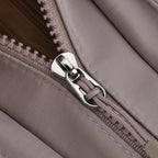 Travel Multi-Compartment Top-Handle Tote Bag with Adjustable Crossbody Strap - Light Mauve