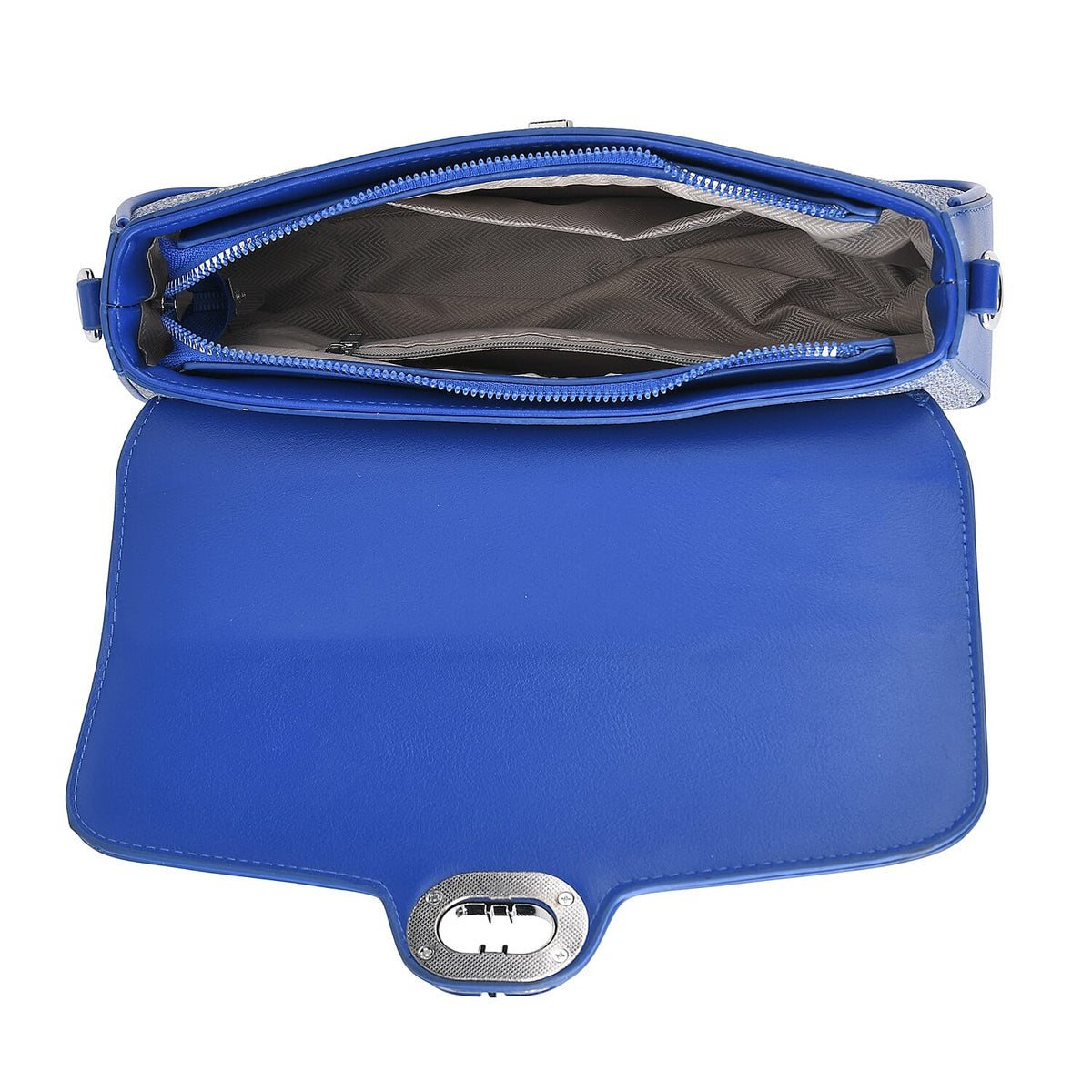 Designer Inspired - Convertible Dual-Strap Convertible Baguette Crossbody &amp; Shoulder Bag - Navy Blue V32514186 7