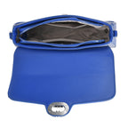 Designer Inspired - Convertible Dual-Strap Convertible Baguette Crossbody & Shoulder Bag - Navy Blue