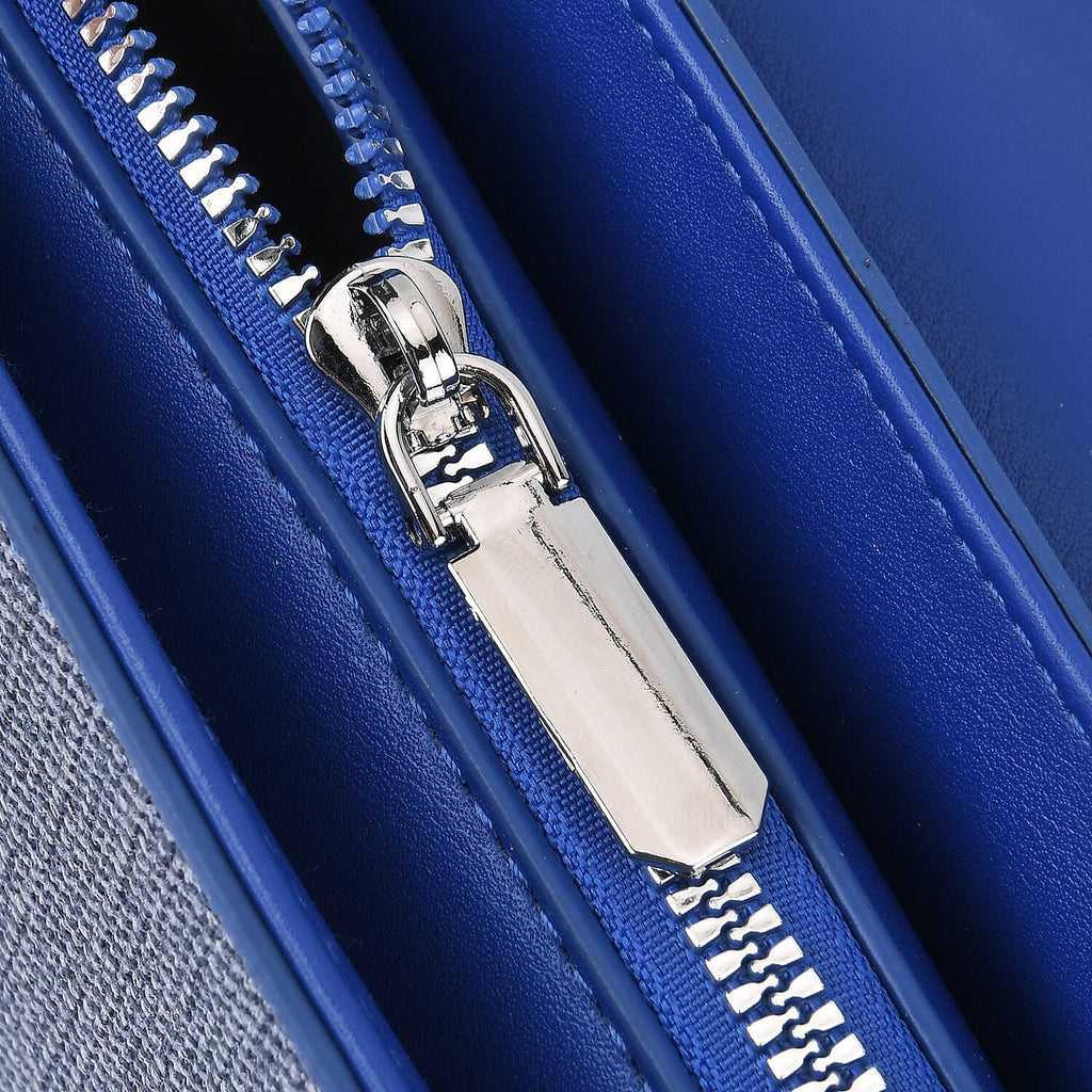Designer Inspired - Convertible Dual-Strap Convertible Baguette Crossbody & Shoulder Bag - Navy Blue