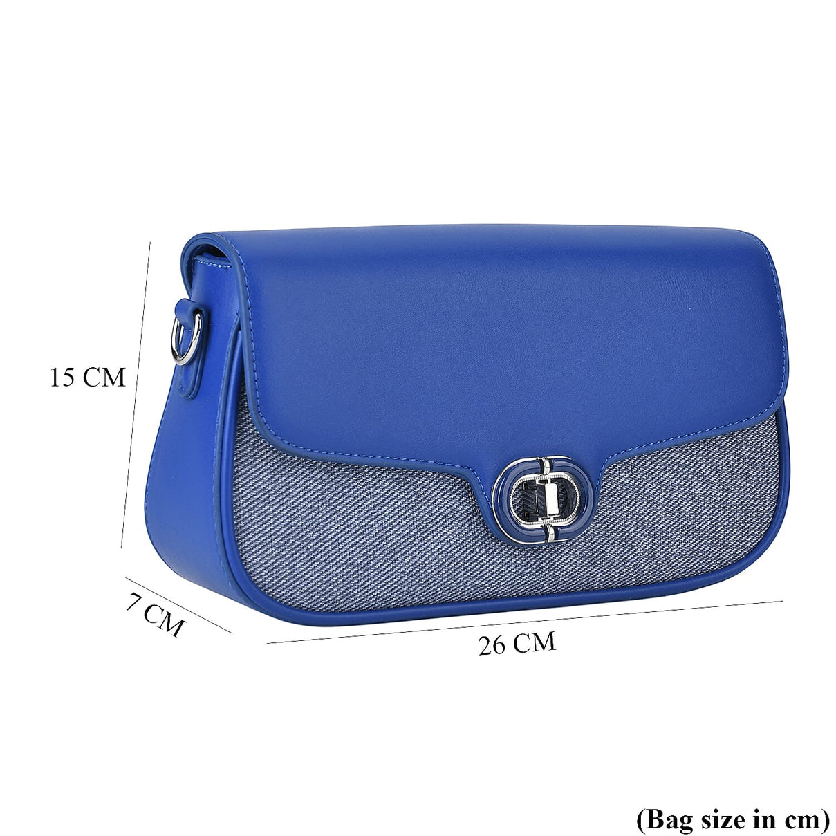 Designer Inspired - Convertible Dual-Strap Convertible Baguette Crossbody &amp; Shoulder Bag - Navy Blue V32514186 9