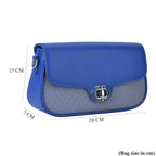 Designer Inspired - Convertible Dual-Strap Convertible Baguette Crossbody & Shoulder Bag - Navy Blue