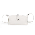 100% Genuine Leather Full Grain  Crossbody Bag with Adjustable Strap - Ivory