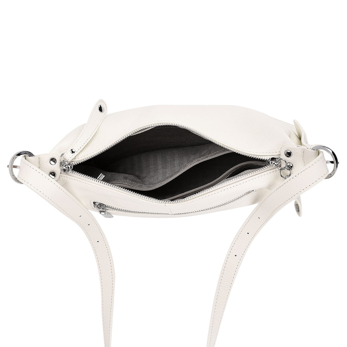 100% Genuine Leather Full Grain  Crossbody Bag with Adjustable Strap - Ivory 8160704 6