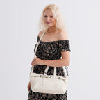 Vicenza 2025 Autumn-Winter Collection - Genuine Leather Belt-detail Crossbody Bag with Detachable Shoulder Strap - Cream