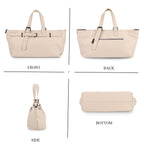 Vicenza 2025 Autumn-Winter Collection - Genuine Leather Belt-detail Crossbody Bag with Detachable Shoulder Strap - Cream