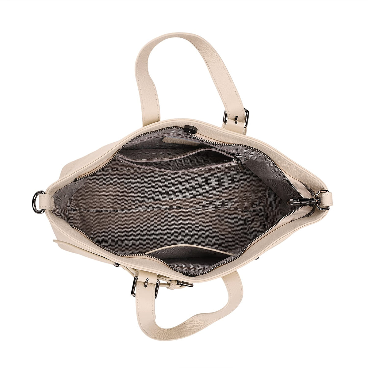 Vicenza 2025 Autumn/Winter Collection - Genuine Leather Belt-detail Crossbody Bag with Detachable Shoulder Strap - Cream V32521960 6