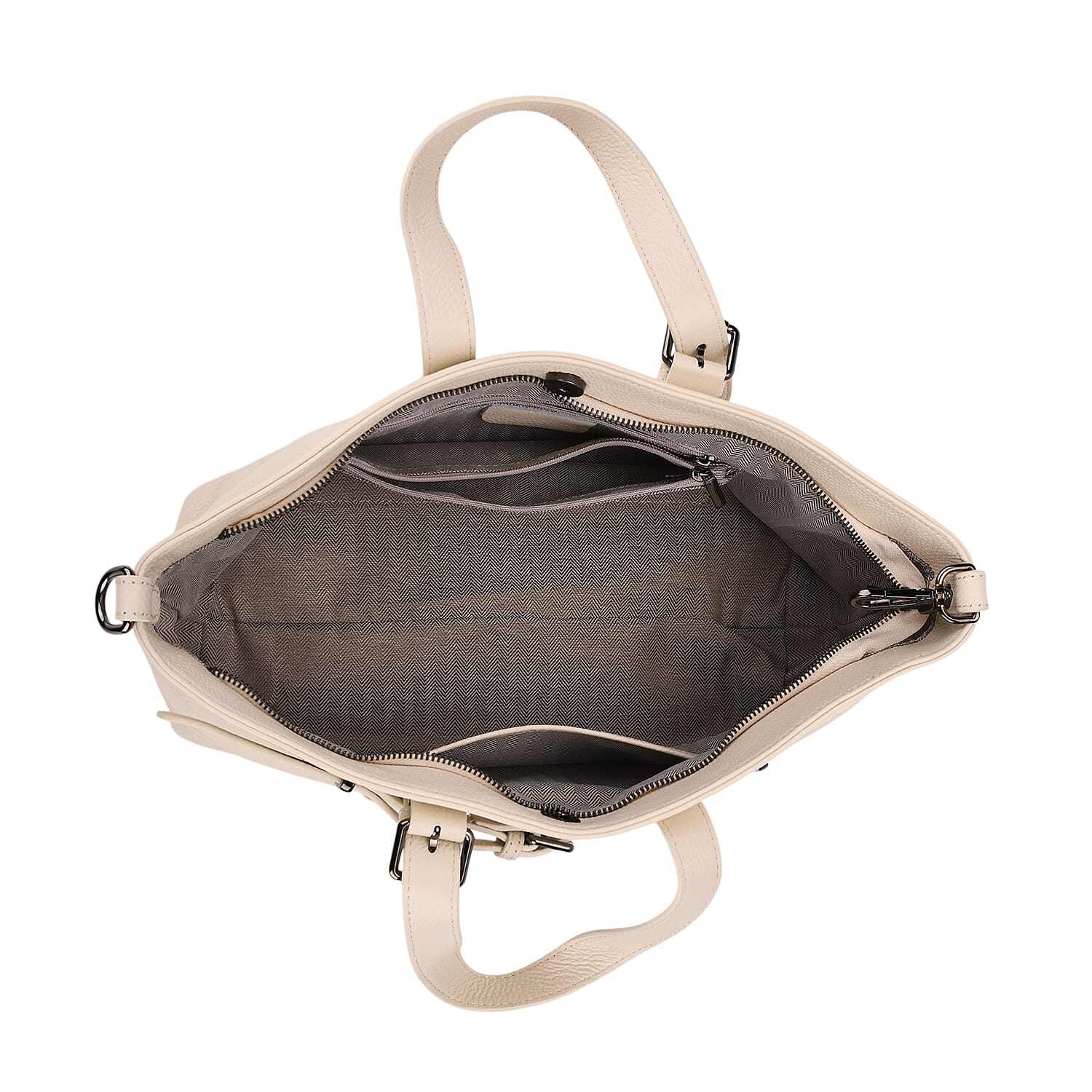 Vicenza 2025 Autumn/Winter Collection - Genuine Leather Belt-detail Crossbody Bag with Detachable Shoulder Strap - Cream V32521960 6