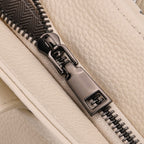 Vicenza 2025 Autumn-Winter Collection - Genuine Leather Belt-detail Crossbody Bag with Detachable Shoulder Strap - Cream