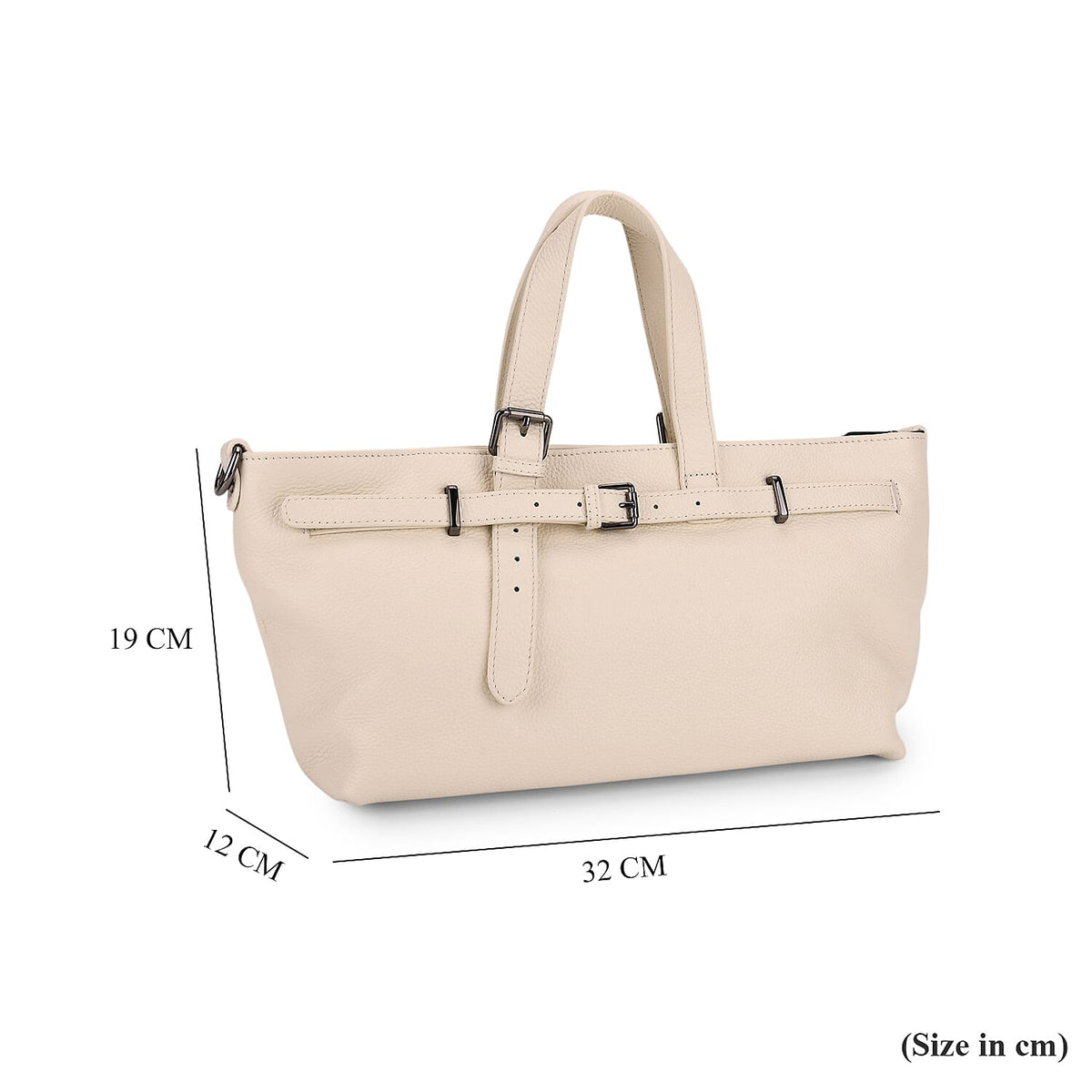 Vicenza 2025 Autumn/Winter Collection - Genuine Leather Belt-detail Crossbody Bag with Detachable Shoulder Strap - Cream V32521960 8