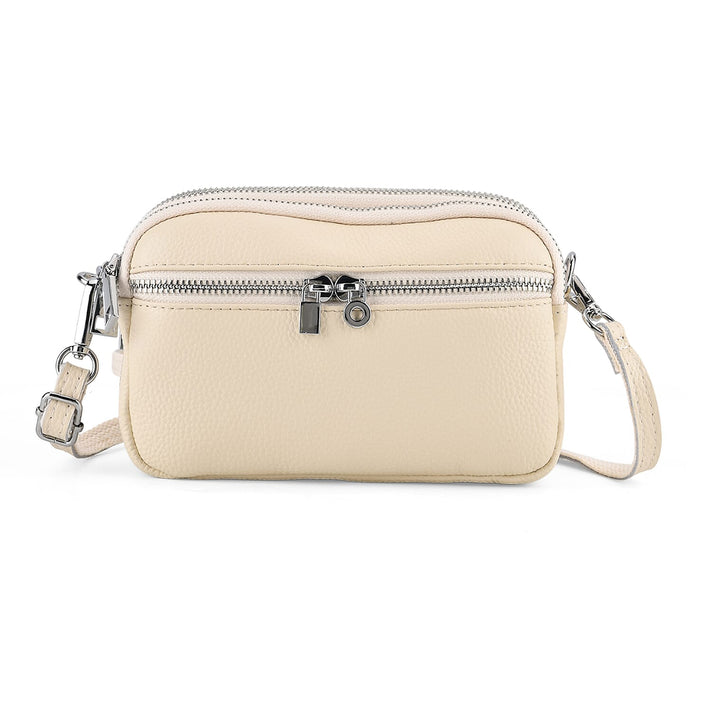 Genuine Leather Designer Minimalist Shoulder Bag - Off White 8411800 1