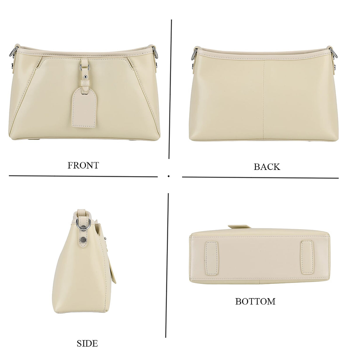 Limited Edition Designer Inspired - Premium Leather Shoulder Bag with Dual Interchangeable Straps - Off White V32525399 5