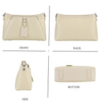 Limited Edition Designer Inspired - Premium Leather Shoulder Bag with Dual Interchangeable Straps - Off White