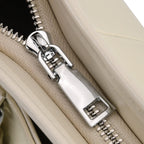 Limited Edition Designer Inspired - Premium Leather Shoulder Bag with Dual Interchangeable Straps - Off White