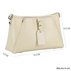 Limited Edition Designer Inspired - Premium Leather Shoulder Bag with Dual Interchangeable Straps - Off White